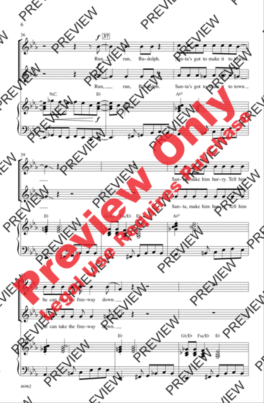 Run, Rudolph, Run 2-Part scores gallery preview page 6