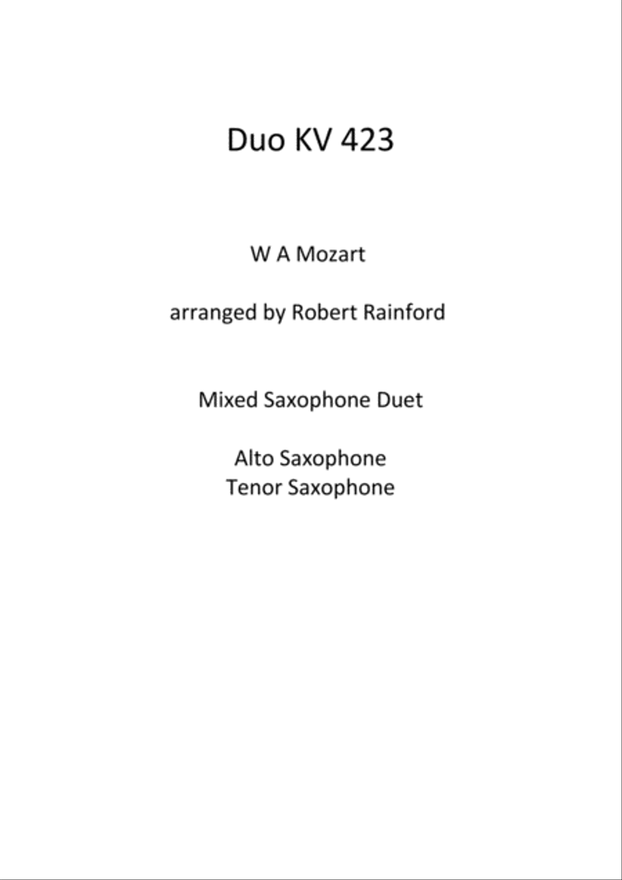 Duo KV423 Woodwind Duet scores gallery preview page 1