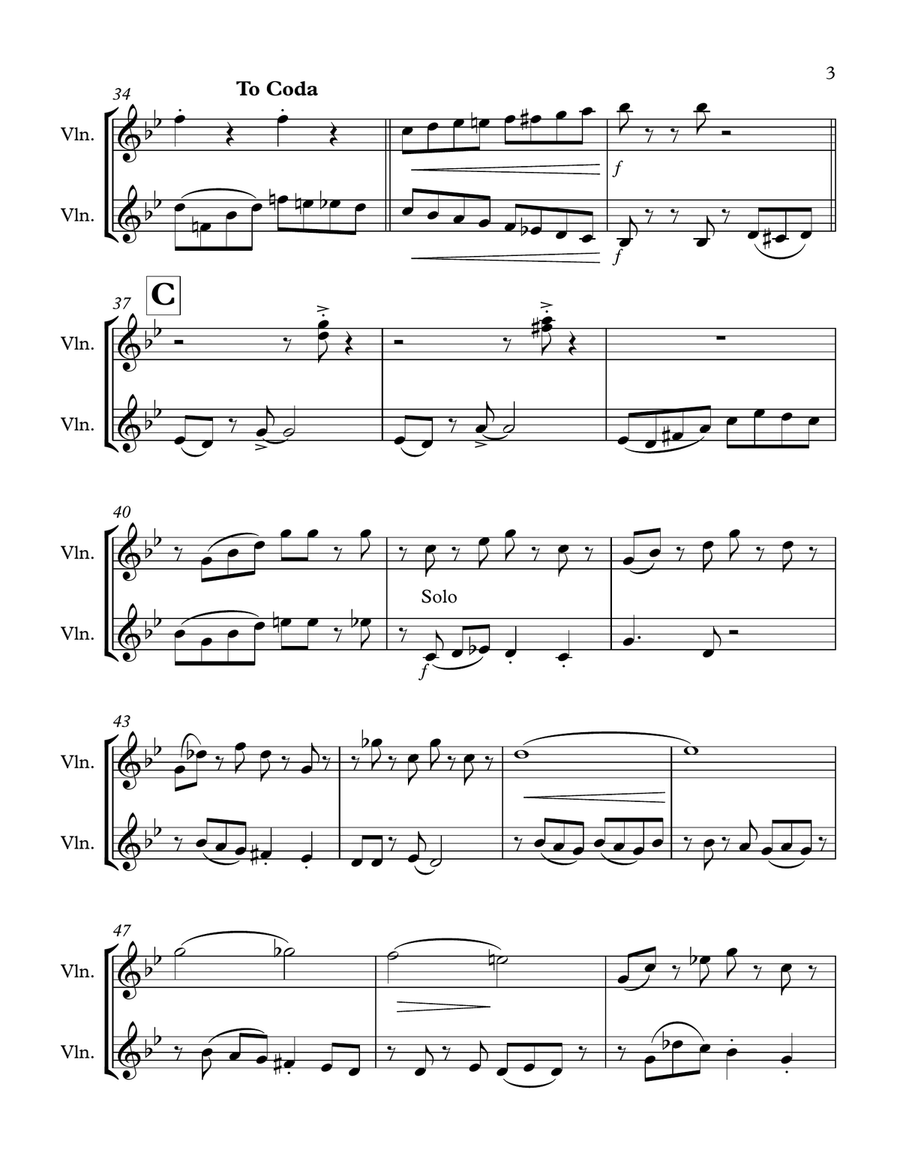 Tico Tico no Fuba: Violin Duet String Duet scores gallery preview page 3