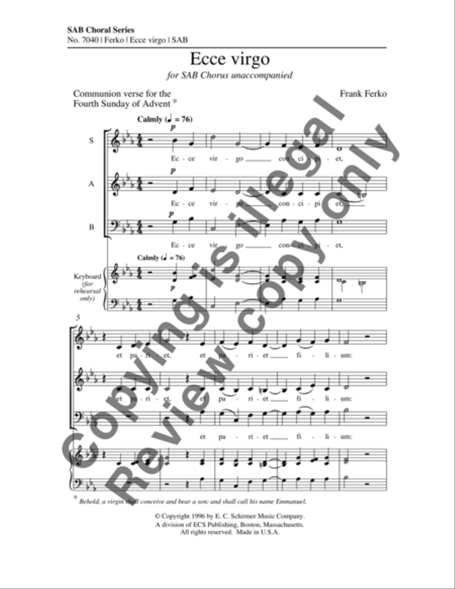 Ecce virgo Ecce virgo 3-Part scores gallery preview page 5