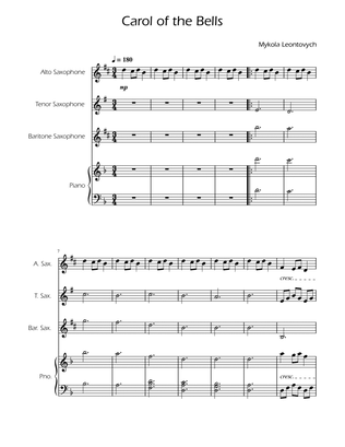 Carol of the Bells - Sax Trio w/ Piano