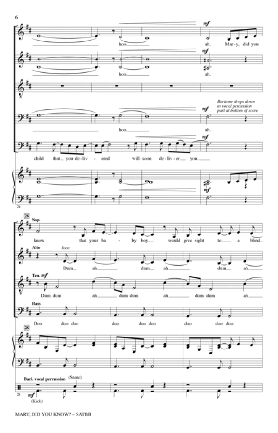Mary, Did You Know? (arr. Roger Emerson) SATBarB scores gallery preview page 5