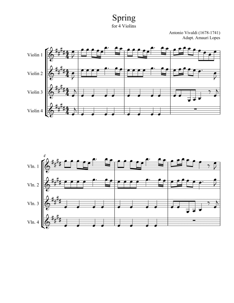 Spring ( 4 Violins ) image number null