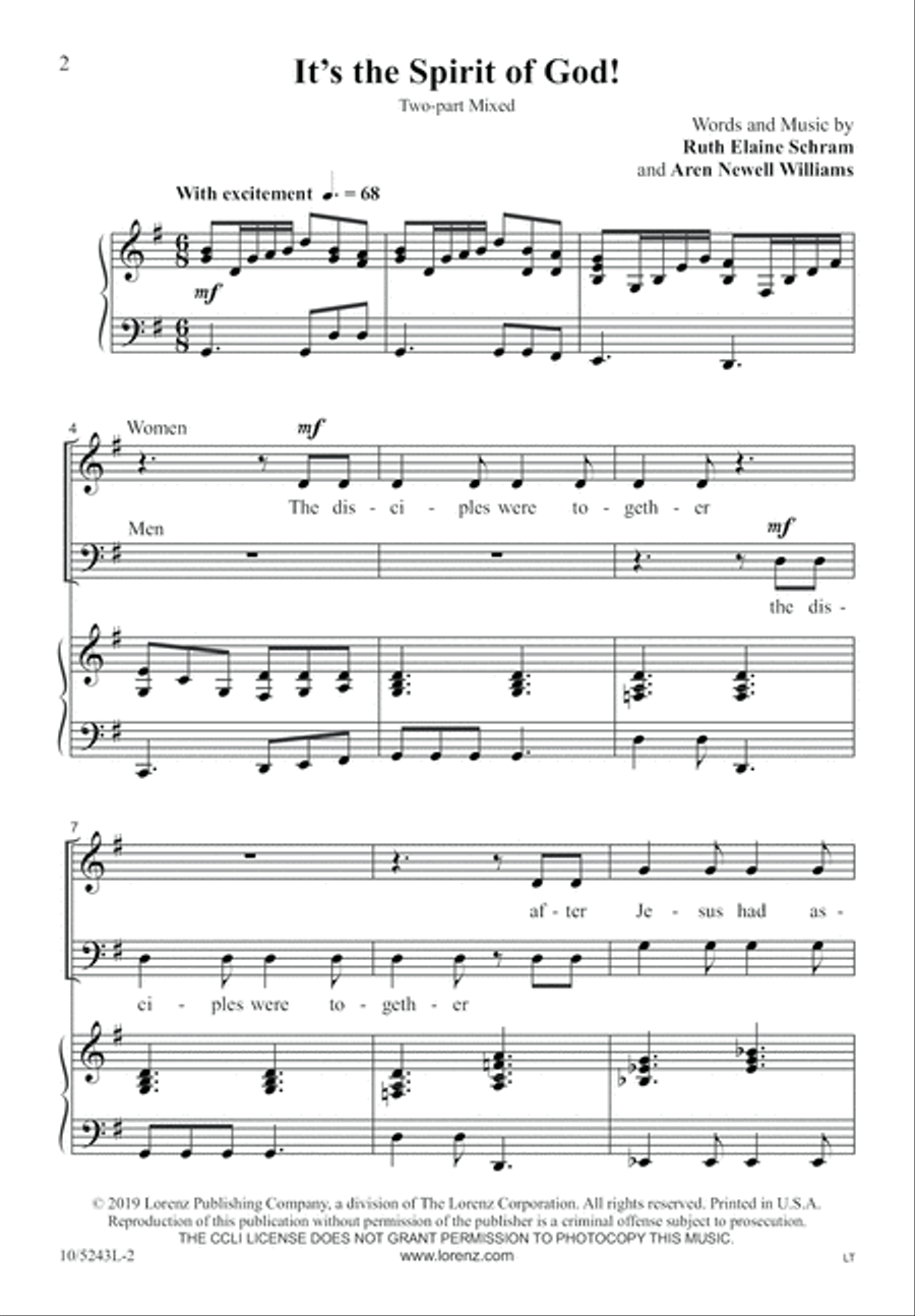 It's the Spirit of God! It's the Spirit of God! 2-Part scores gallery preview page 2