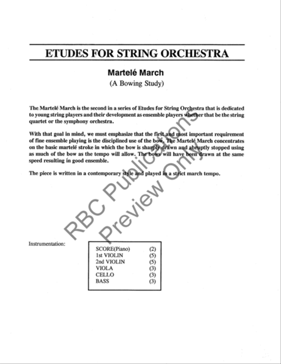 Etudes For String Martele March (Score) String Orchestra scores gallery preview page 2