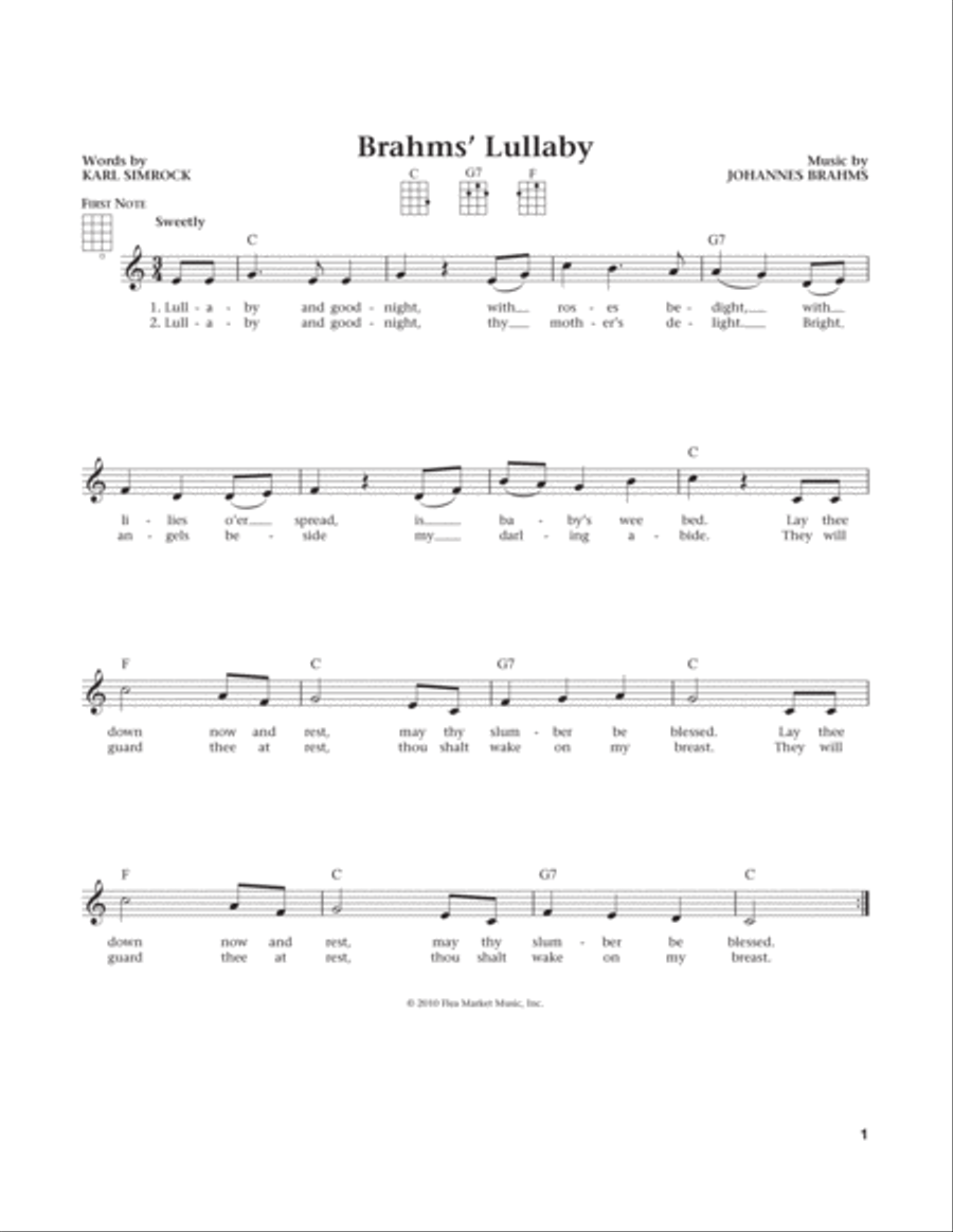 Lullaby (Cradle Song) (from The Daily Ukulele) (arr. Liz and Jim Beloff) Ukulele scores gallery preview page 1