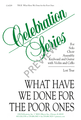 Book cover for What Have We Done for the Poor Ones