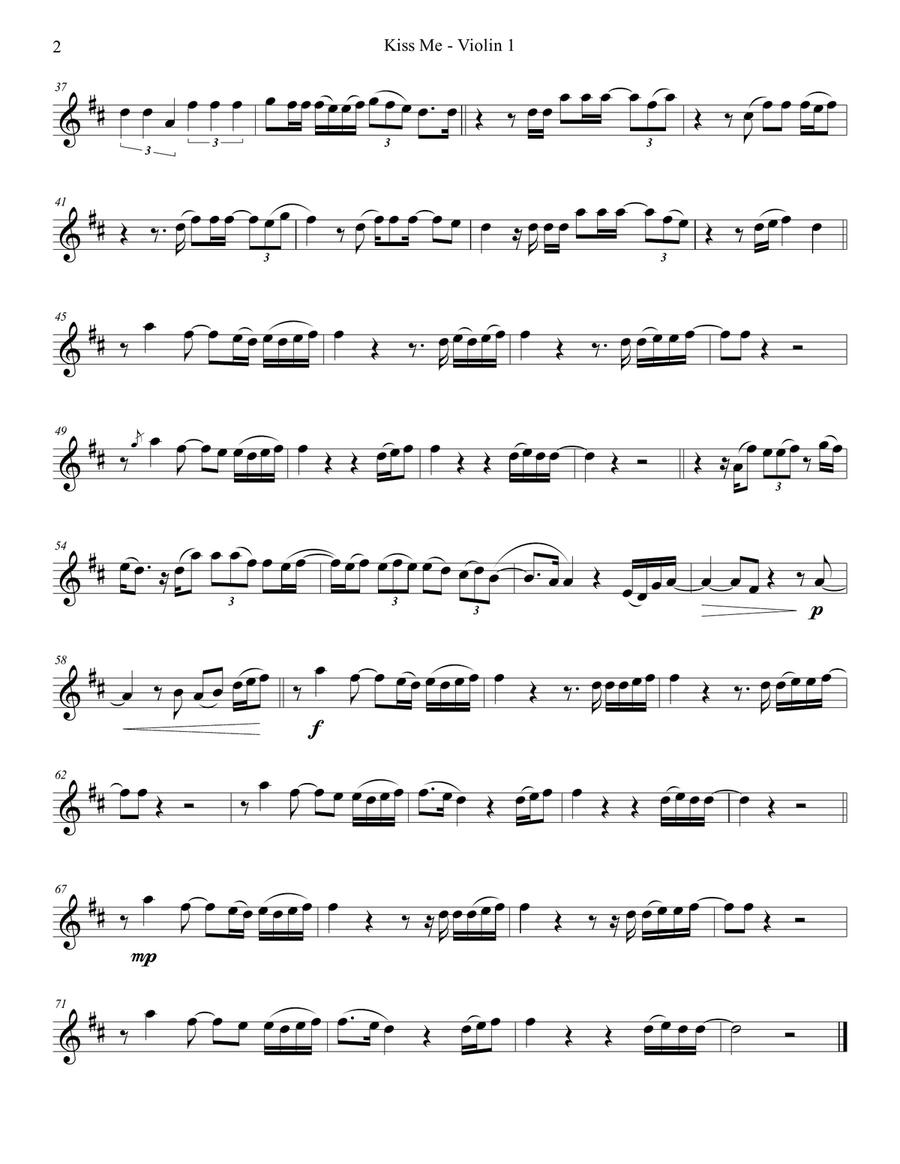 Kiss Me String Quartet scores gallery preview page 2