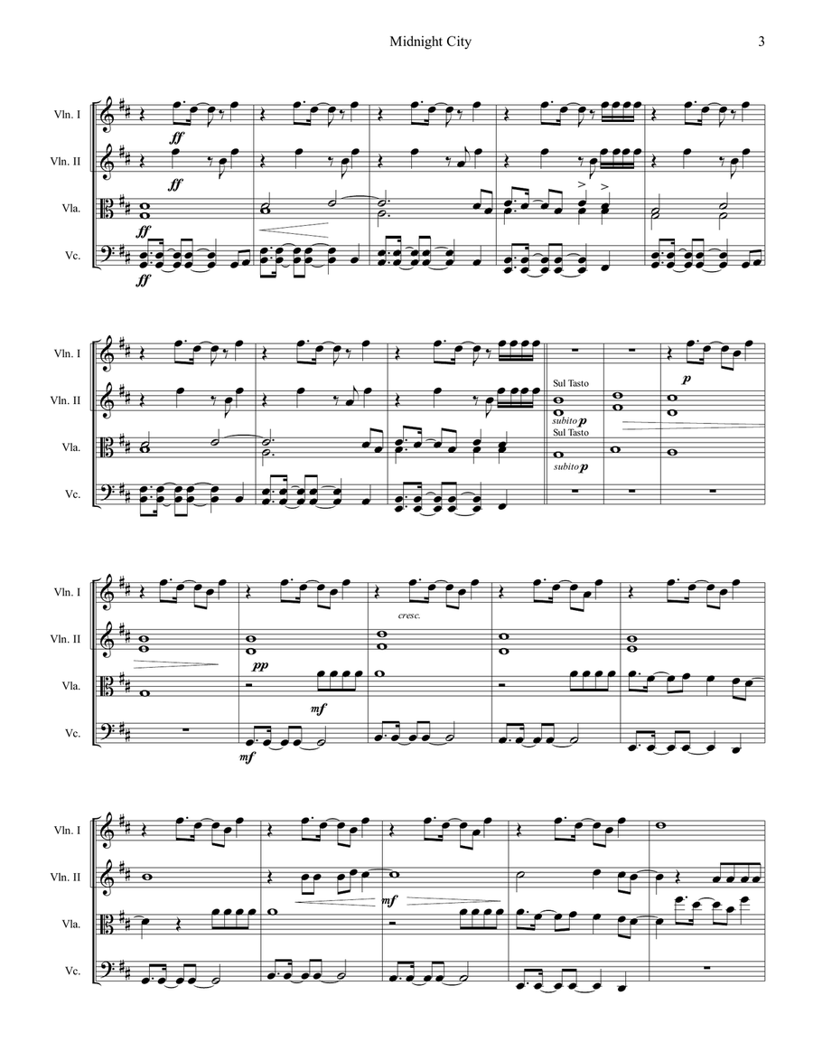 Midnight City String Quartet scores gallery preview page 5