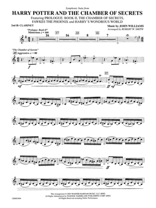 Harry Potter and the Chamber of Secrets, Symphonic Suite from: 2nd B-flat Clarinet