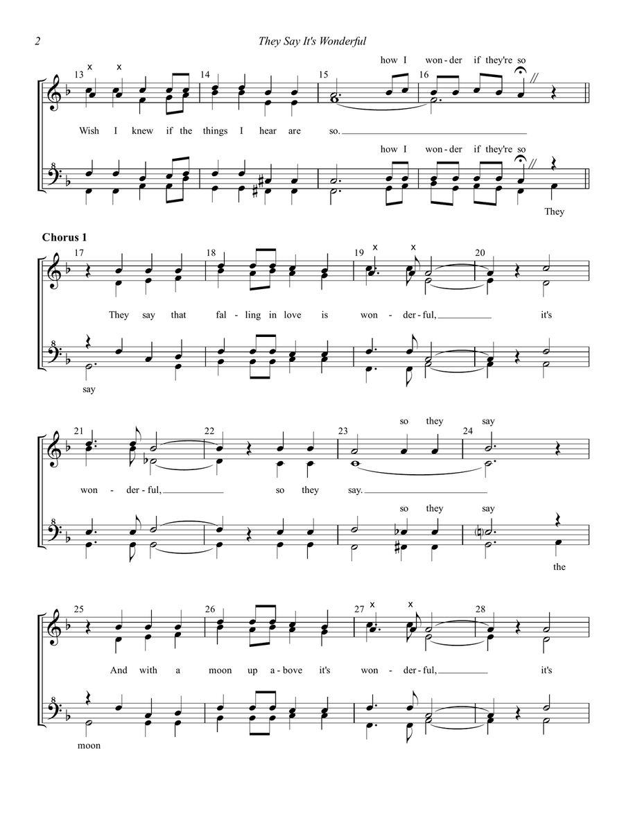 They Say It's Wonderful SSAA scores gallery preview page 2