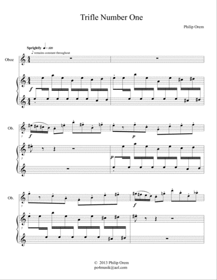 Two Trifles and a Wedding Present - for oboe Piano scores gallery preview page 3