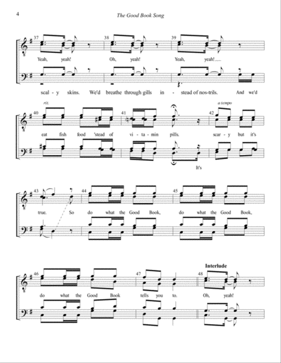 The Good Book Song TTBB scores gallery preview page 4