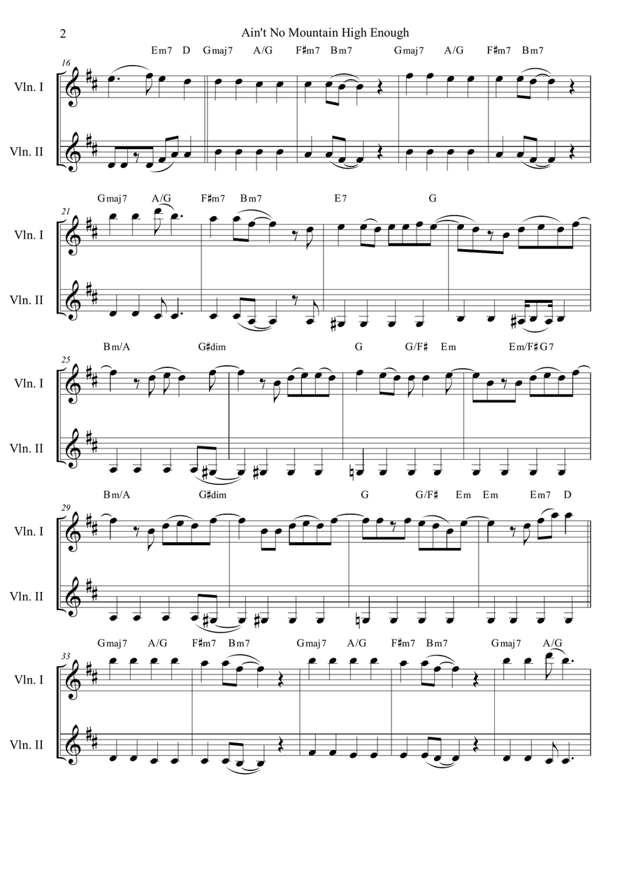 Ain't No Mountain High Enough String Duet scores gallery preview page 2