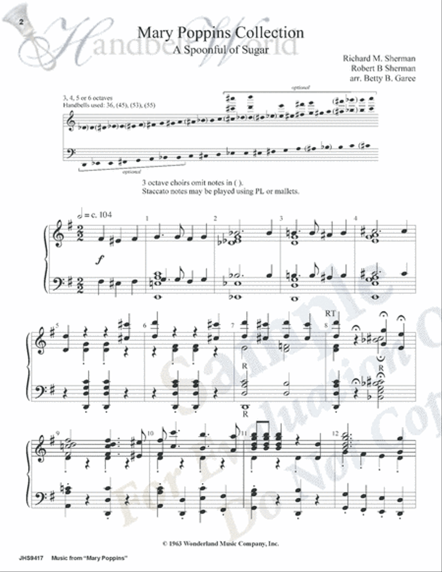 Music from Mary Poppins Music from Mary Poppins 5-Octaves scores gallery preview page 2