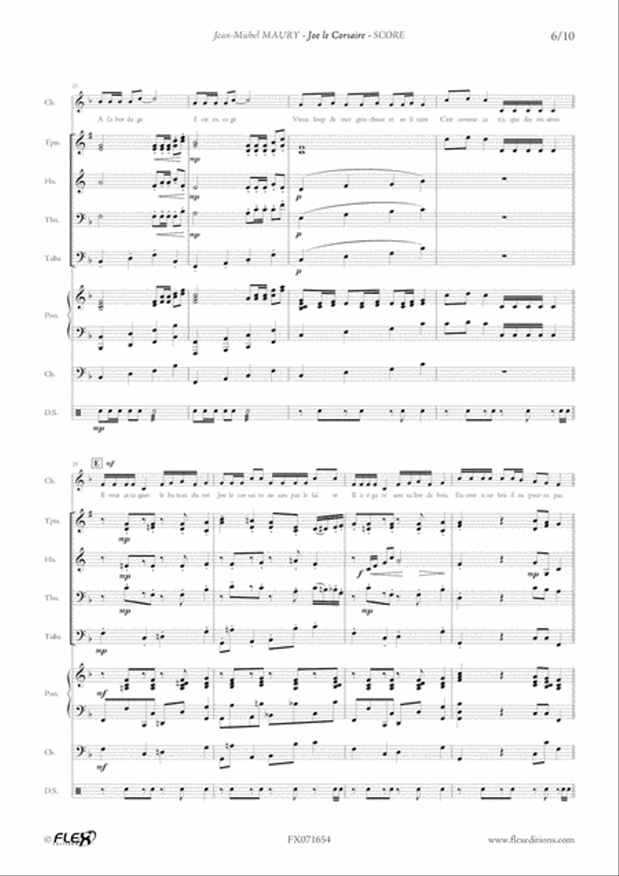 Joe le Corsaire Children's Choir scores gallery preview page 6