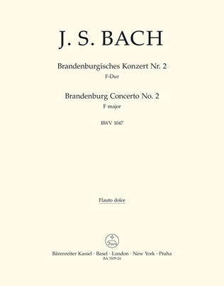 Book cover for Brandenburg Concerto, No. 2, No. 2 F major, BWV 1047