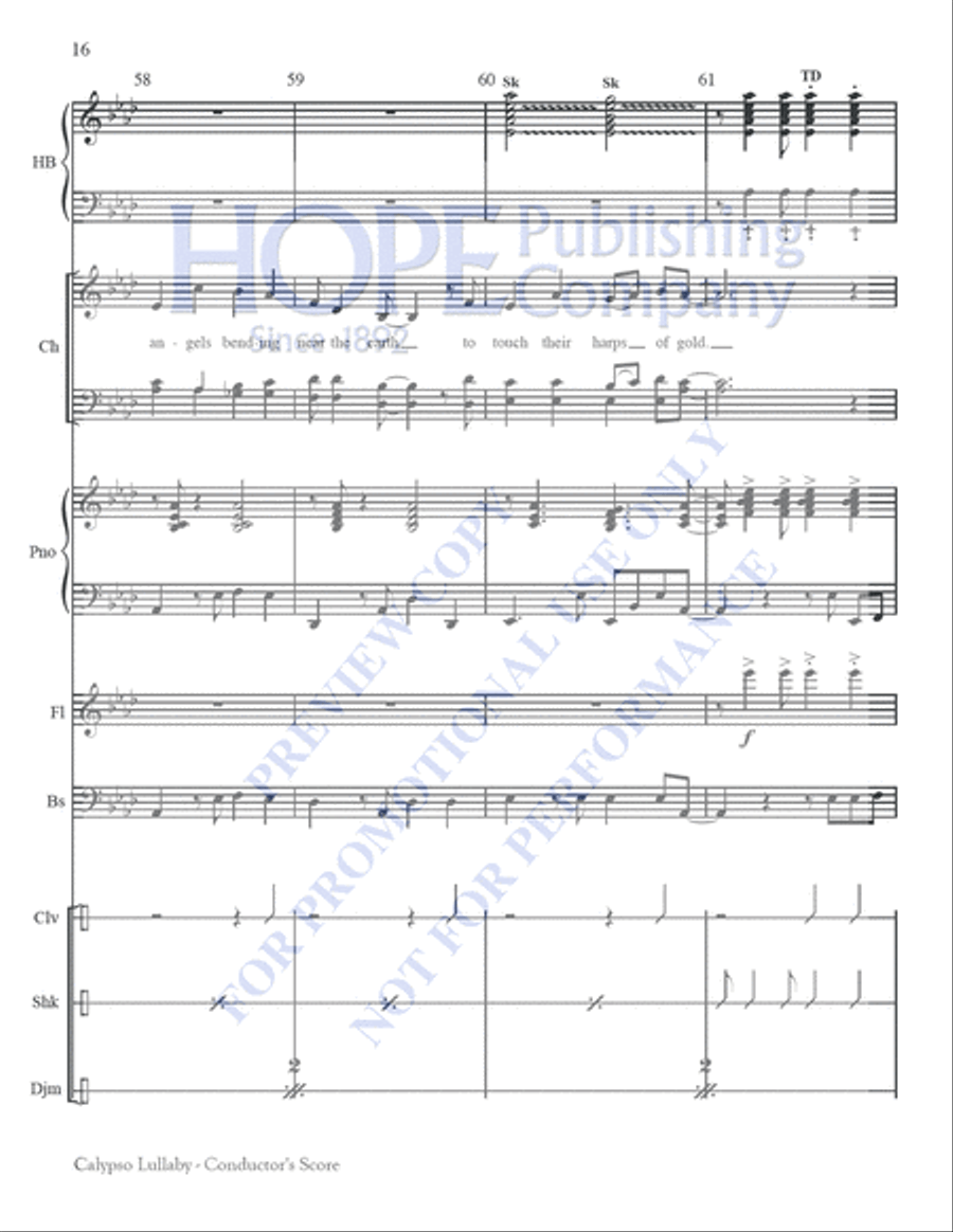 Calypso Lullaby Choir scores gallery preview page 16