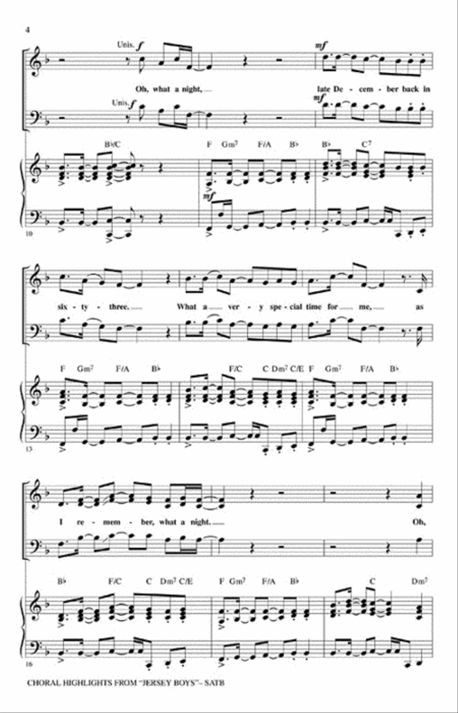 Jersey Boys (Choral Highlights) Choir scores gallery preview page 3