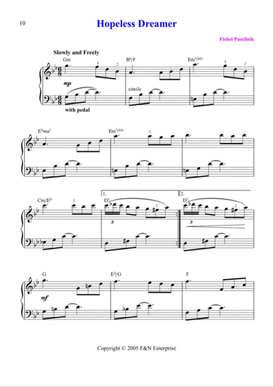 Hopeless Dreamer Piano Solo scores gallery preview page 2