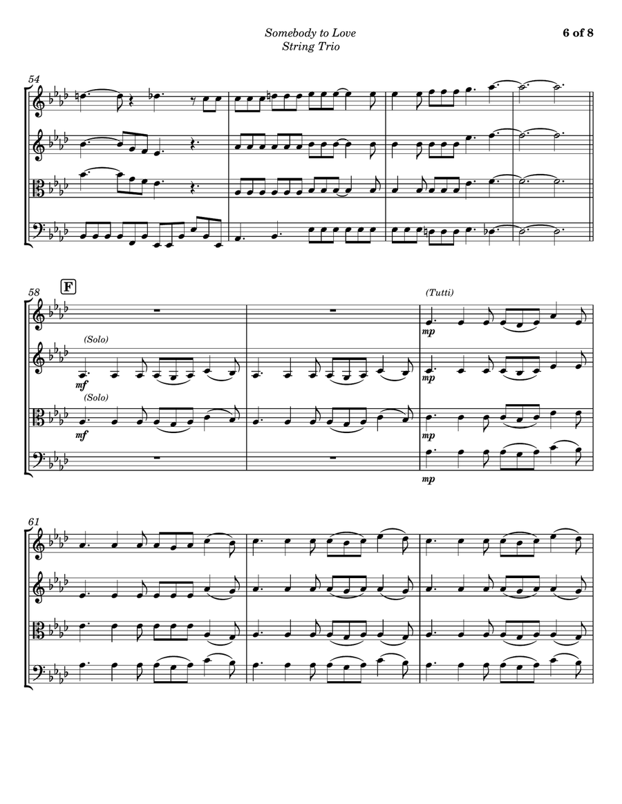 Somebody To Love String Trio scores gallery preview page 6