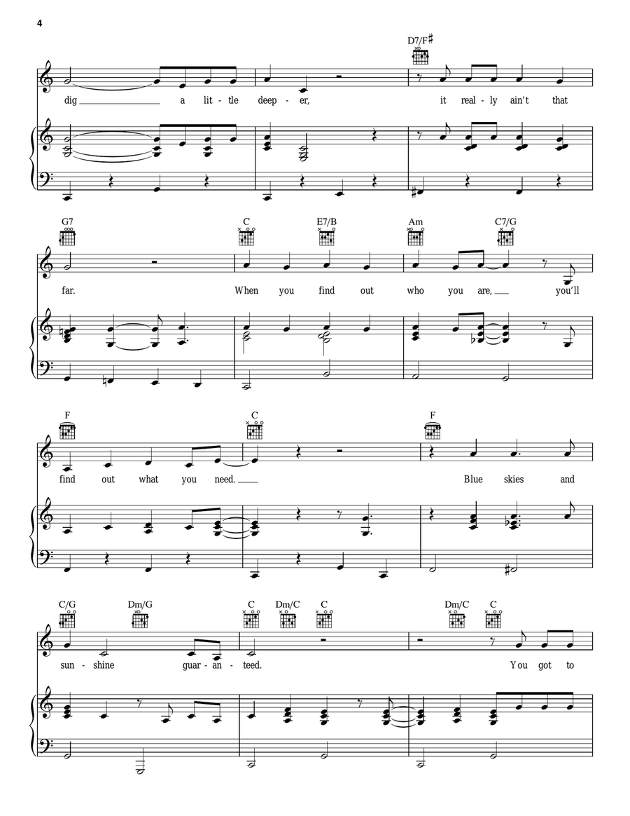 Dig A Little Deeper Piano, Vocal, Guitar scores gallery preview page 4