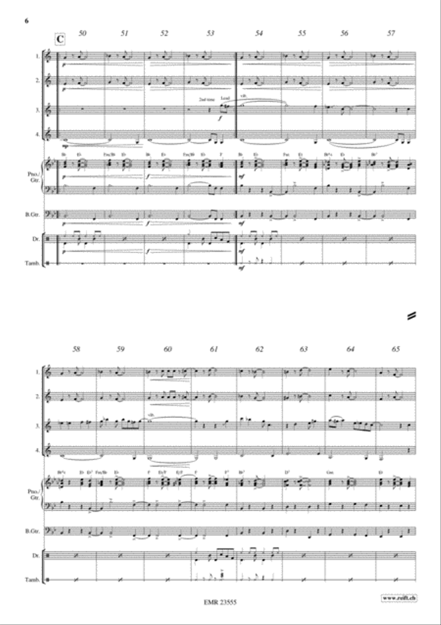 Gospel Time Euphonium Quartet scores gallery preview page 6