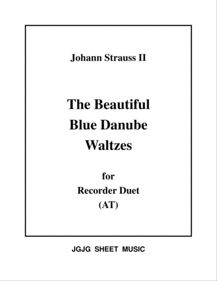 Blue Danube Waltzes for Recorder Duet Woodwind Duet scores gallery preview page 1