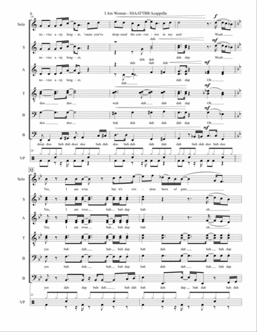 I Am Woman 4-Part scores gallery preview page 6