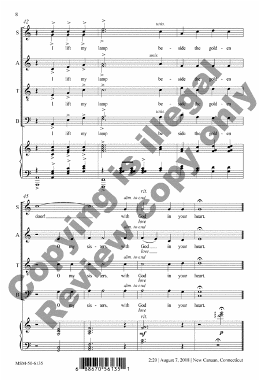 I Lift My Lamp Divisi scores gallery preview page 8
