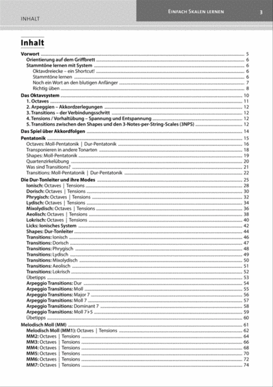Garantiert Skalen Lernen für Gitarre [Guaranteed Learn Scales for Guitar] Guitar scores gallery preview page 2