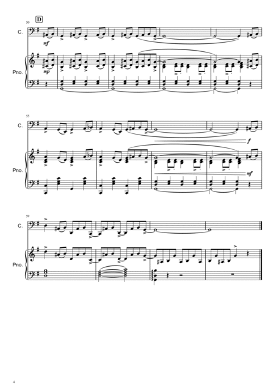 St. Louis Blues - Cello Piano scores gallery preview page 4