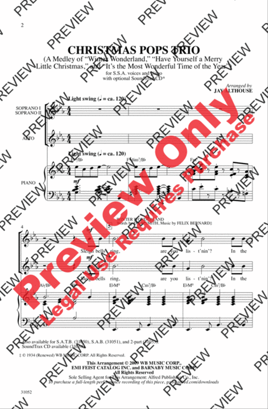 Christmas Pops Trio (A Medley) Women's Choir scores gallery preview page 2