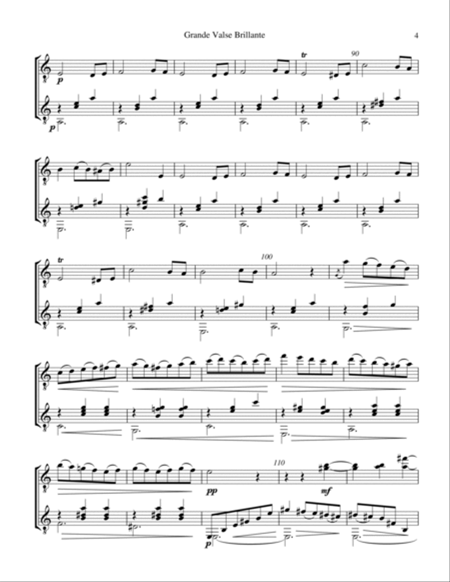 Grande valse brillante, Op. 34 No. 2 for guitar duo Acoustic Guitar scores gallery preview page 5