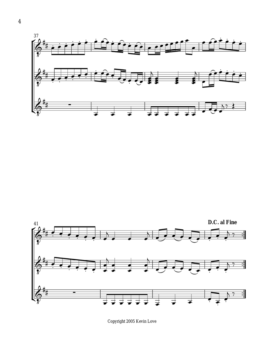 Minuet (Guitar Trio) - Score and Parts Minuet (Guitar Trio) - Score and Parts Guitar Ensemble scores gallery preview page 4
