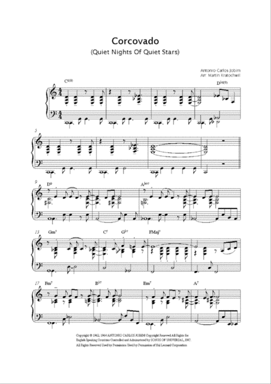 Quiet Nights Of Quiet Stars (Corcovado) Piano Solo scores gallery preview page 2