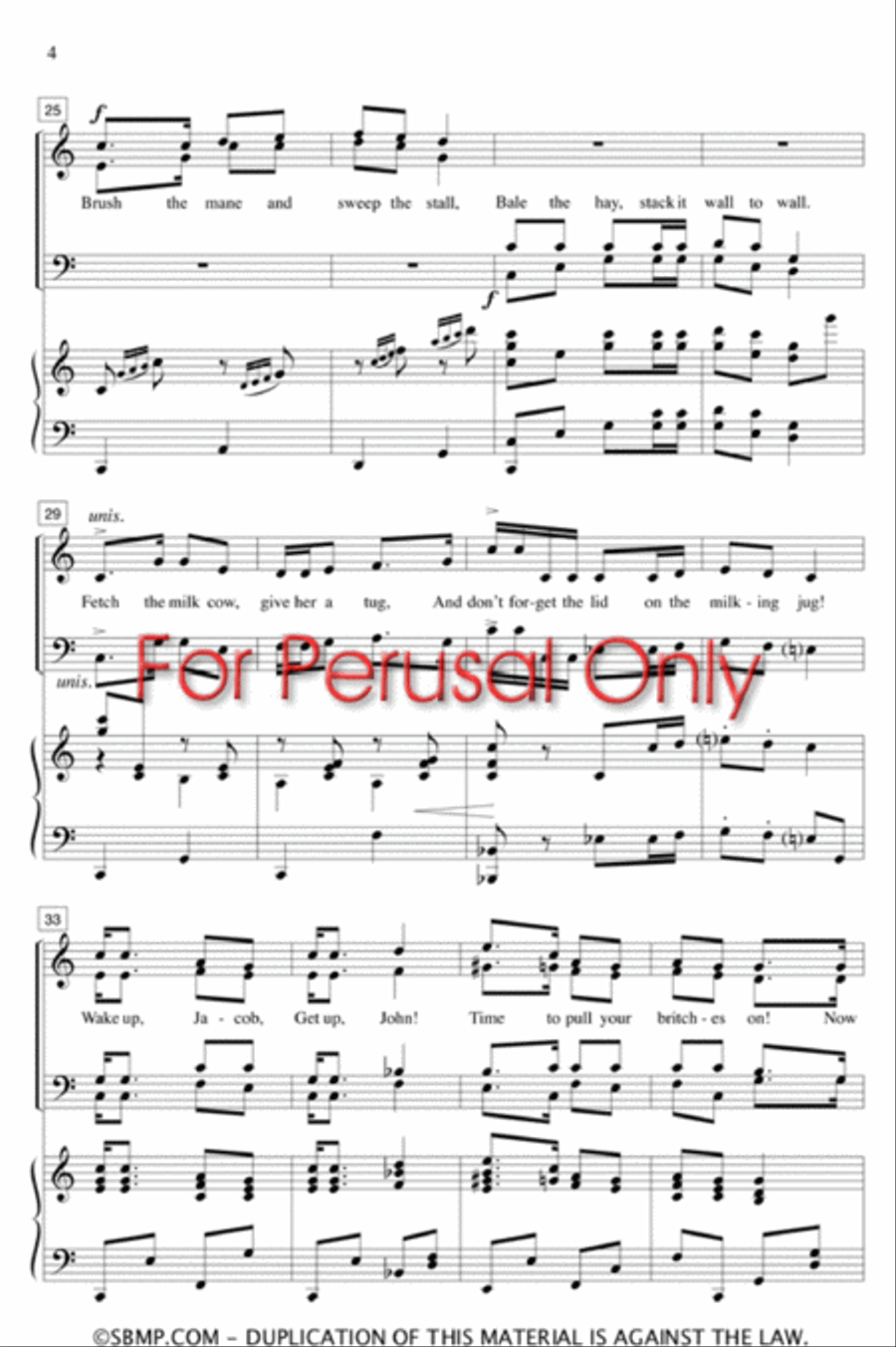 Sun's A-Risin' - SATB Octavo 4-Part scores gallery preview page 4