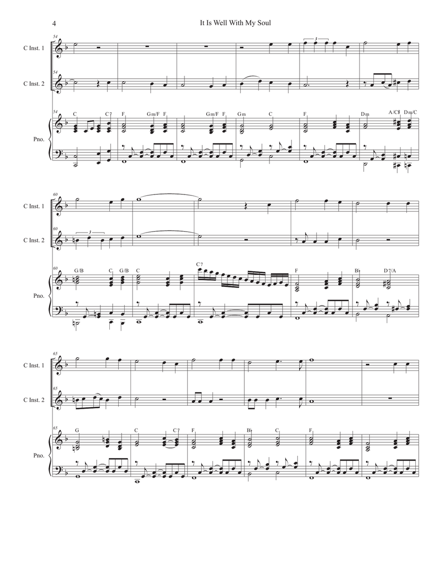It Is Well With My Soul (Duet for C-Instruments) Piano scores gallery preview page 4