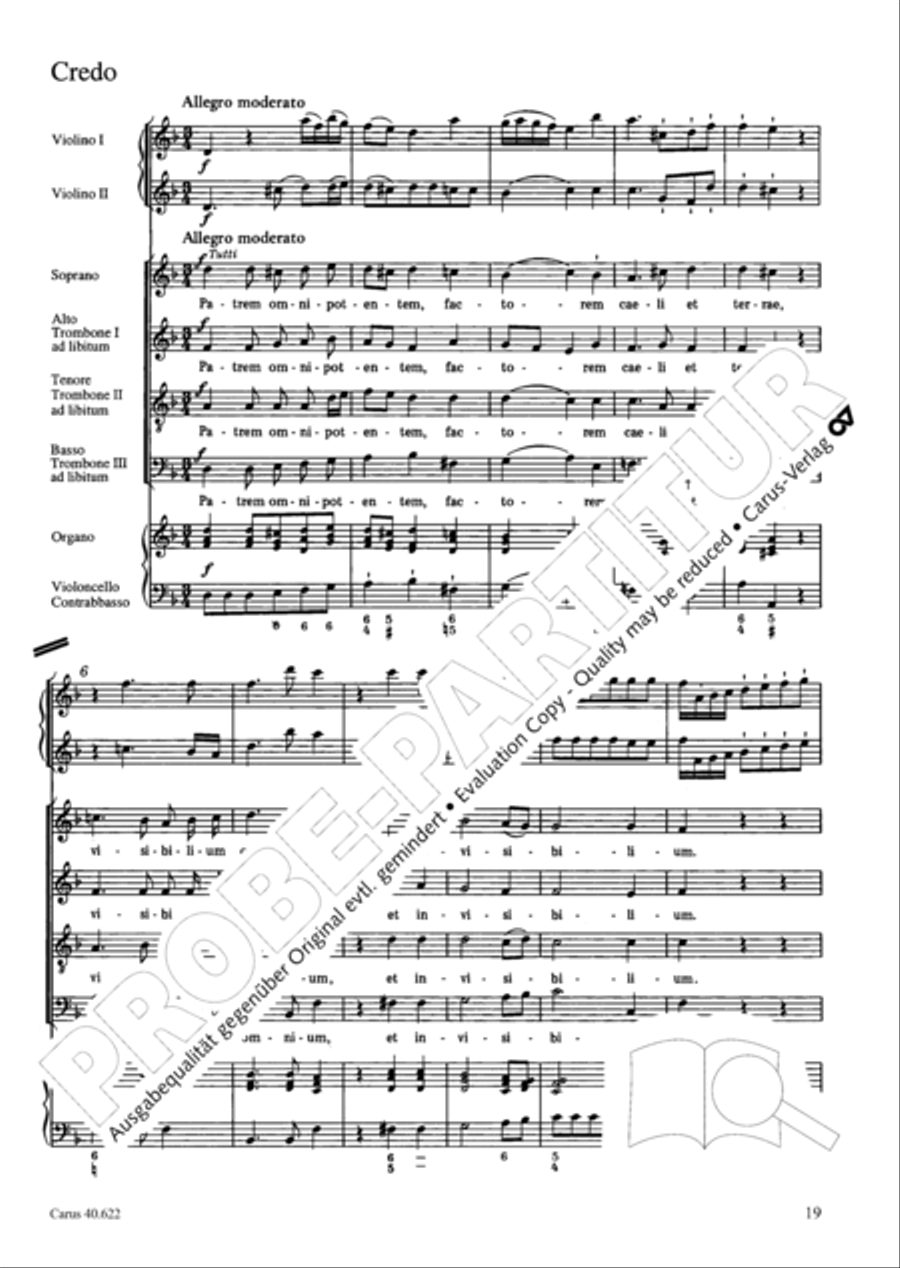 Missa brevis in D minor 4-Part scores gallery preview page 20