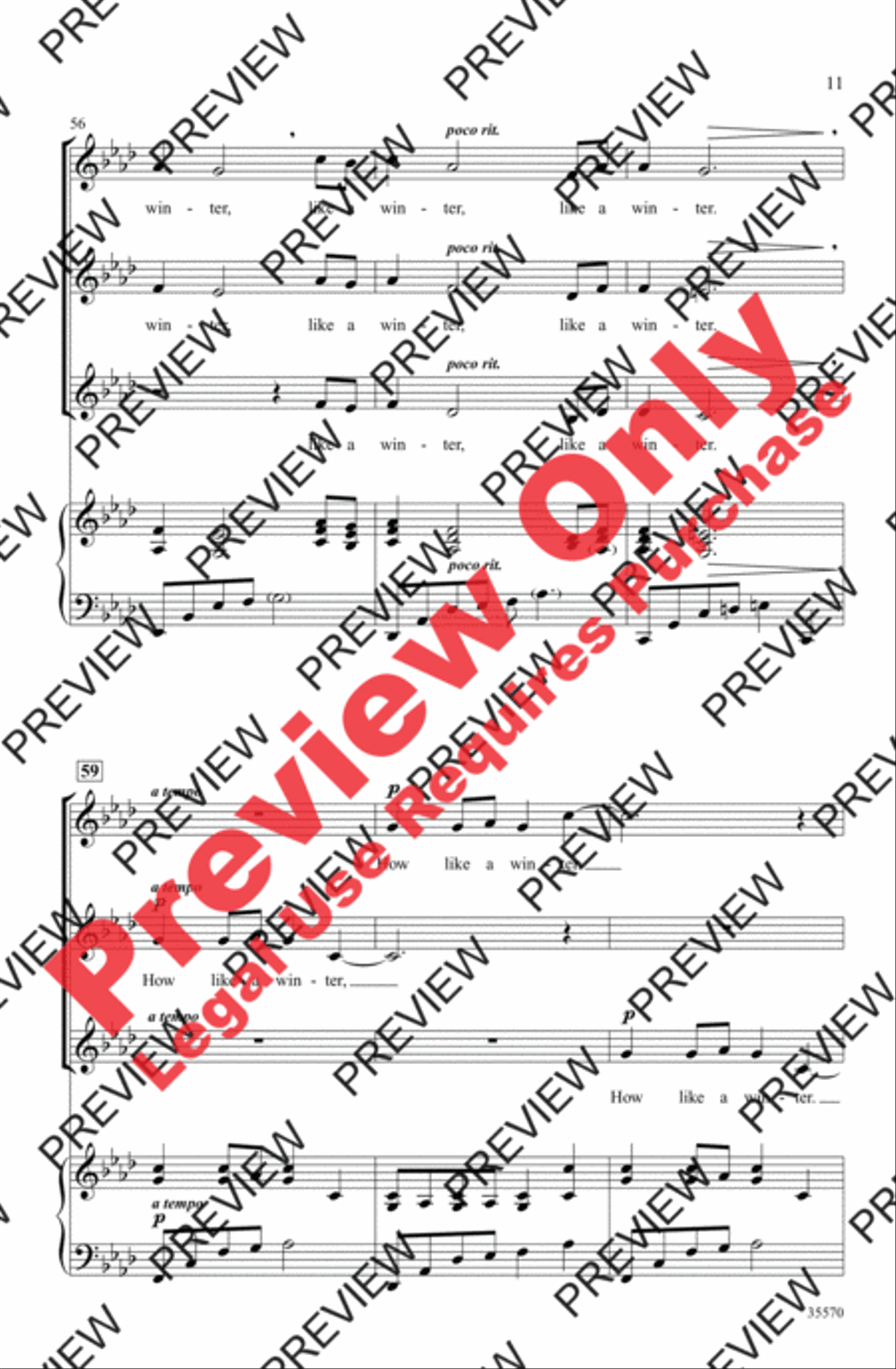 How Like a Winter Women's Choir scores gallery preview page 11
