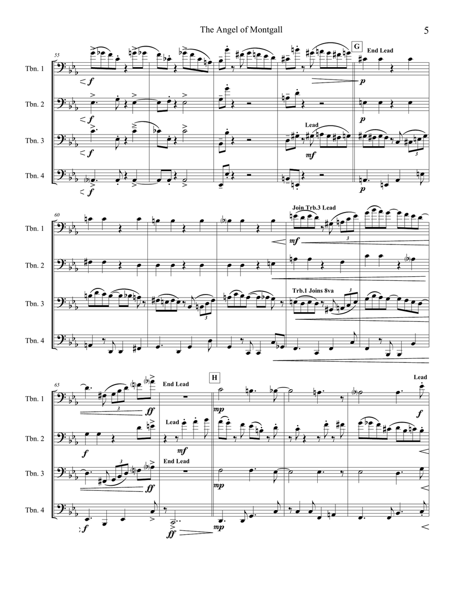 The Angel of Montgall The Angel of Montgall Brass Quartet scores gallery preview page 5