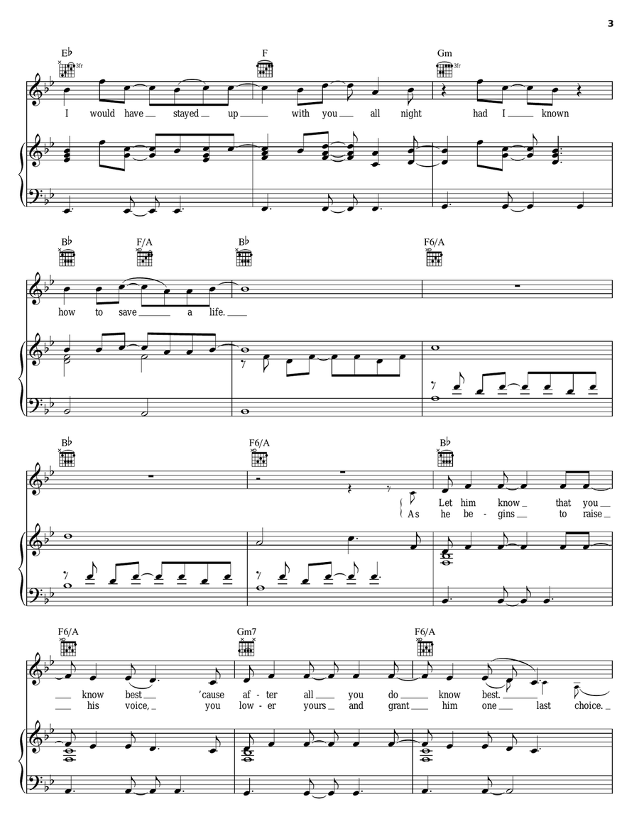 How To Save A Life Piano, Vocal, Guitar scores gallery preview page 3