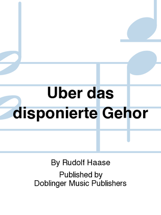 Book cover for Uber das disponierte Gehor