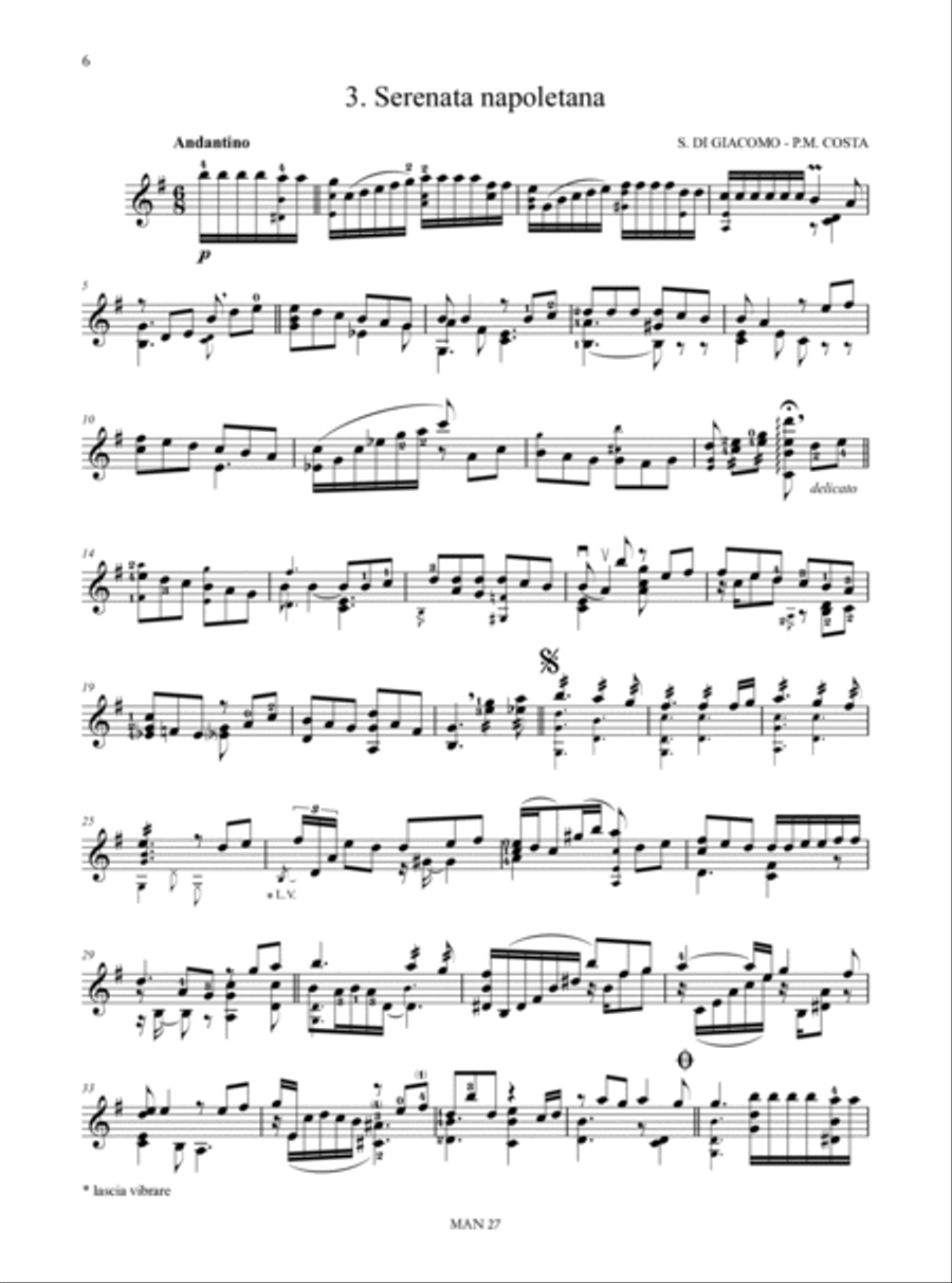 6 Neapolitan Songs arranged for solo Mandolin by Maurizio Pica Mandolin scores gallery preview page 4