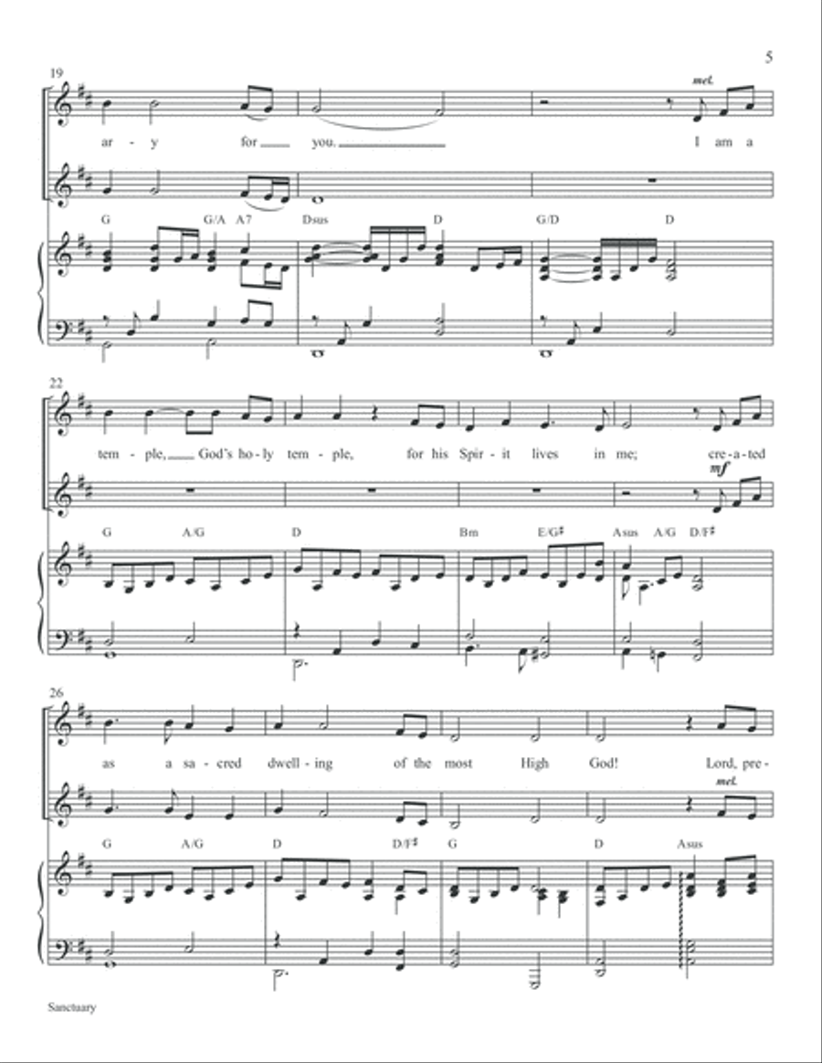 Sanctuary (with God's Holy Temple) Choir scores gallery preview page 5
