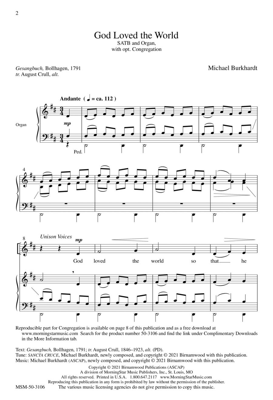 God Loved the World 4-Part scores gallery preview page 1