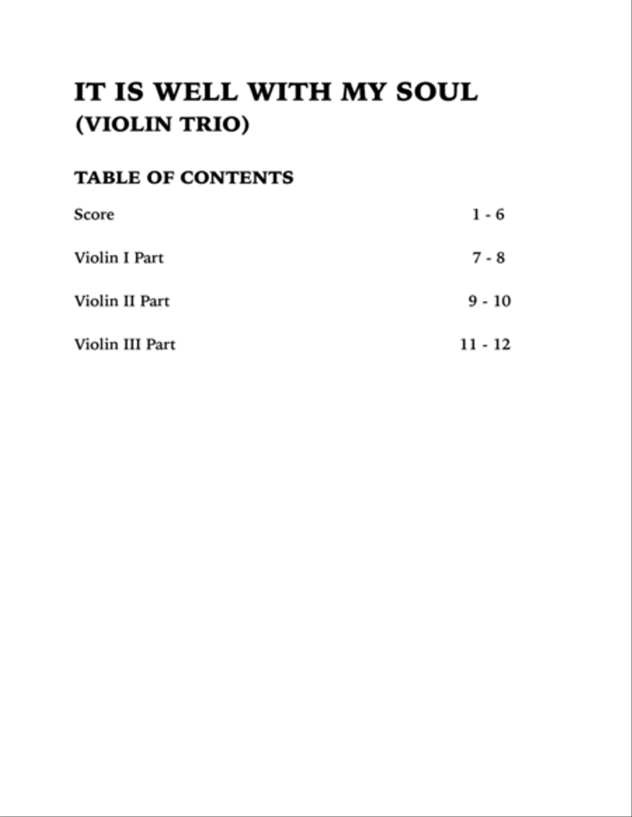 It Is Well With My Soul (Violin Trio) Violin scores gallery preview page 4