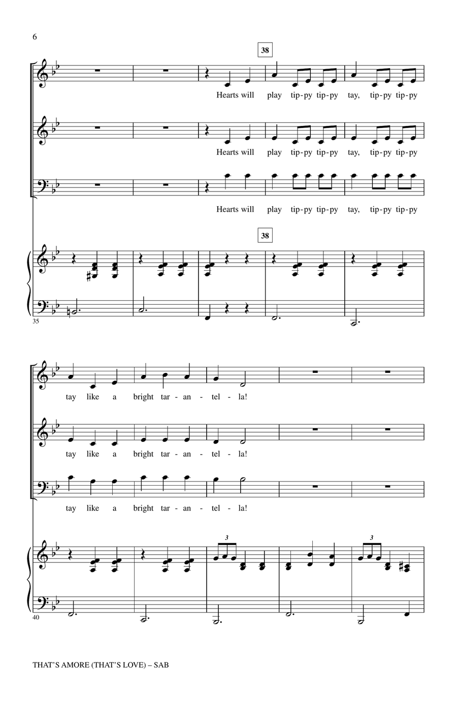 That's Amore (That's Love) (arr. Jill Gallina) 3-Part scores gallery preview page 5
