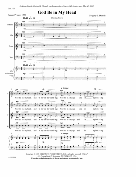 Two Blessings - SATB choir, piano image number null