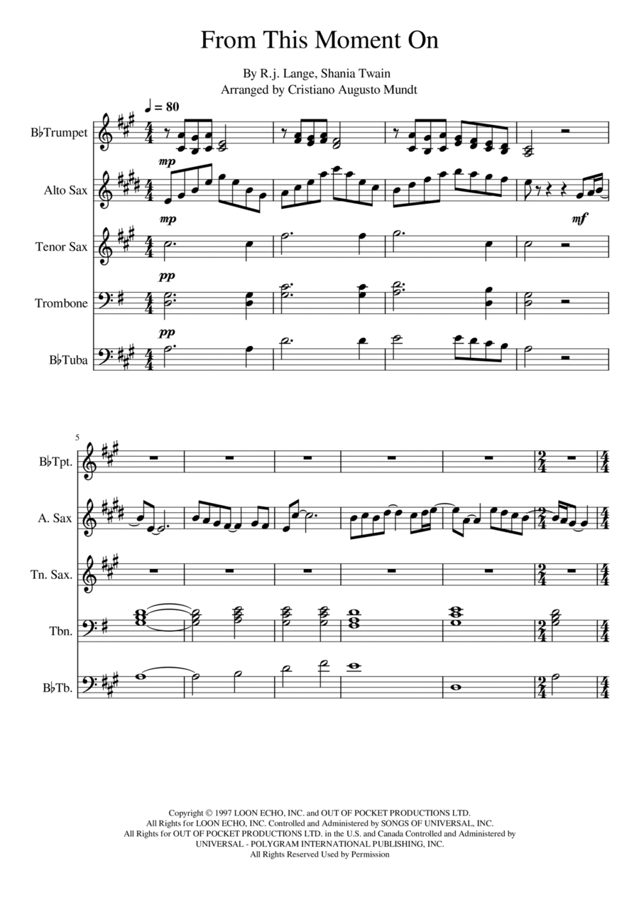 From This Moment On Large Ensemble scores gallery preview page 1